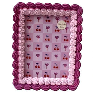 New Purple Birthday Cake Icing Girly Decorated Picture Frame Room Home Decor 5x7